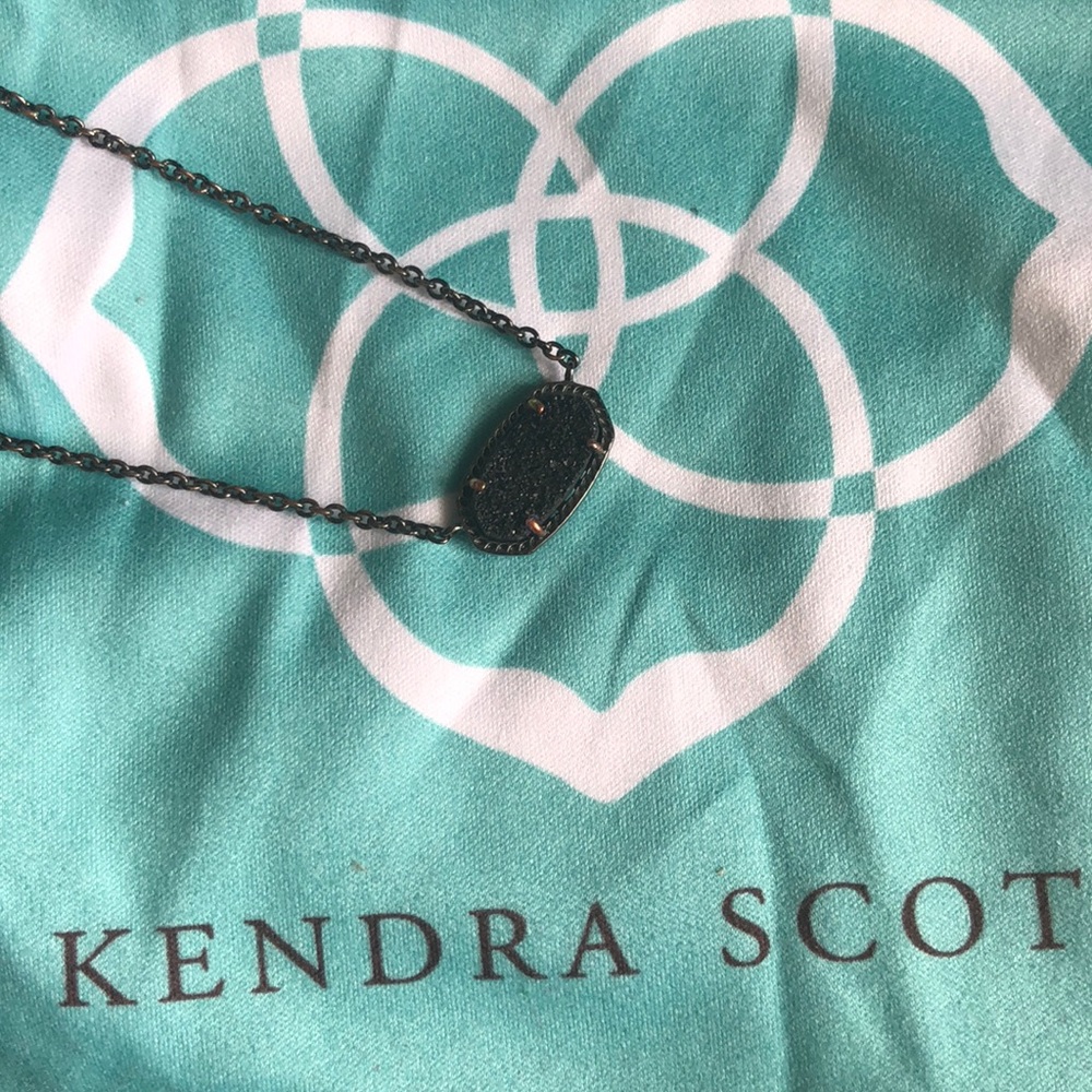 Kendra Scott Gunmetal Drusy Elisa Necklace!